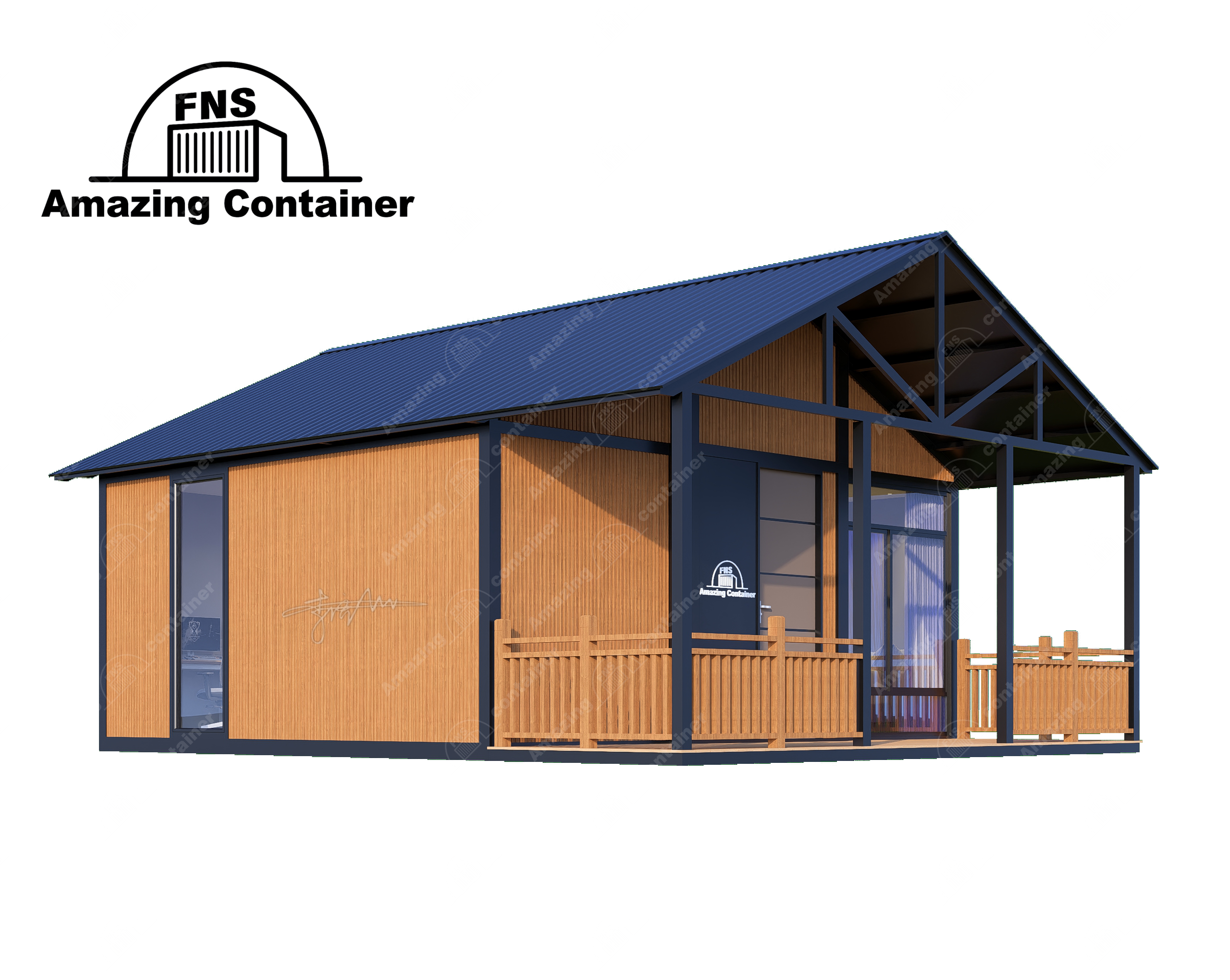 20ft-Expandable container house-Gable roof