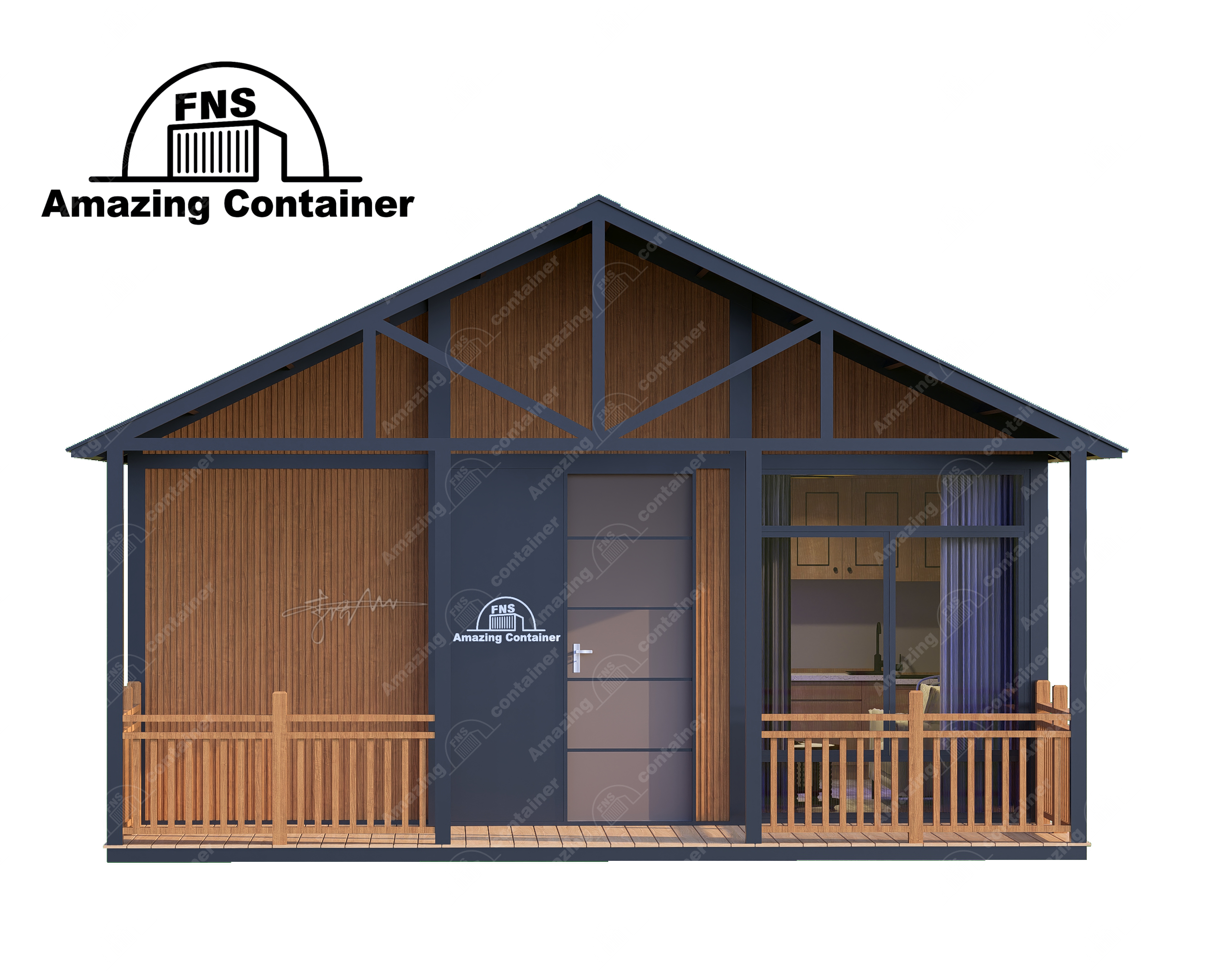 20ft-Expandable container house-Gable roof