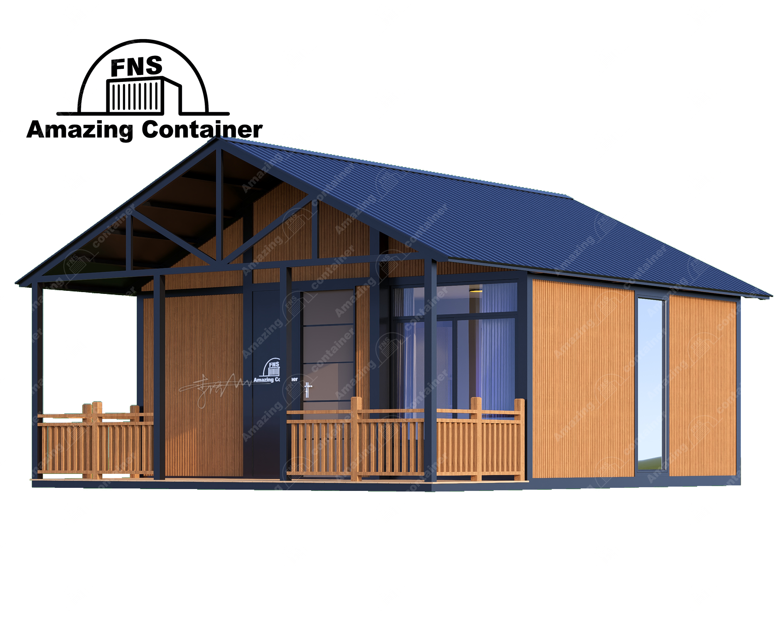 20ft-Expandable container house-Gable roof