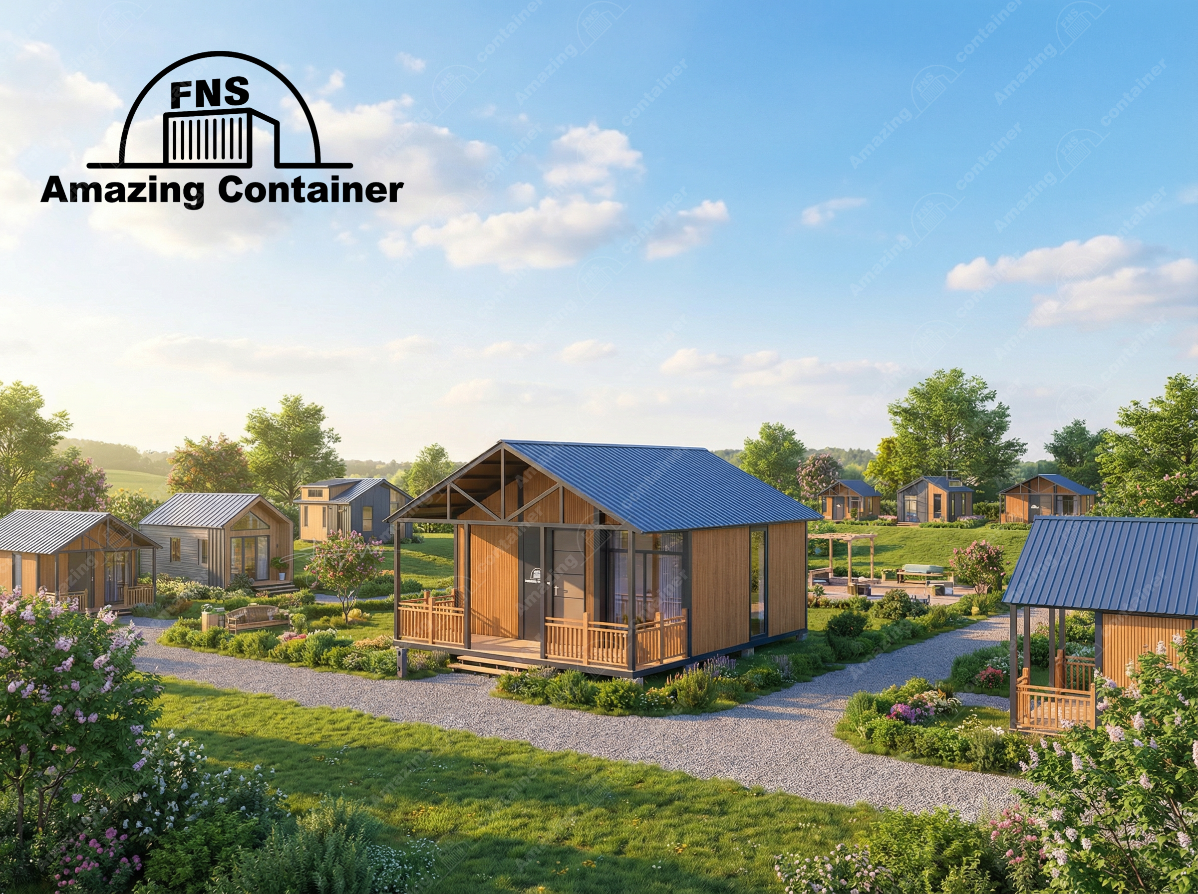 20ft-Expandable container house-Gable roof